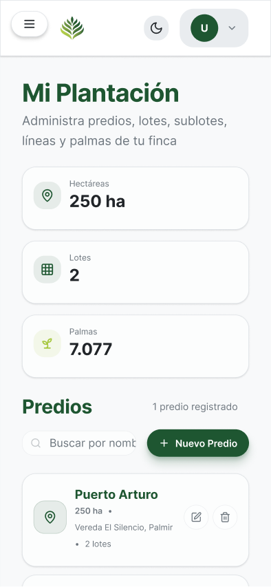 Vista previa de la app Palmapp